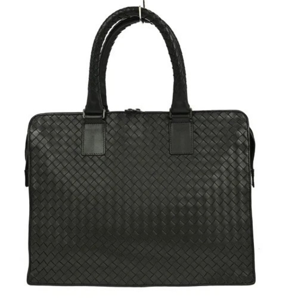 BUYIT Bottega Veneta Black Intrecciato Briefcase Handbag B003860991 NQ02381